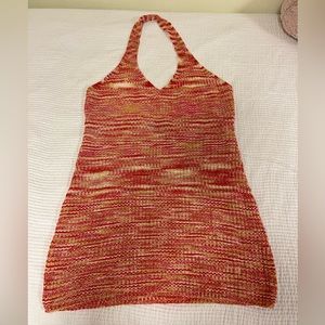 Cider low back halter neck crochet dress